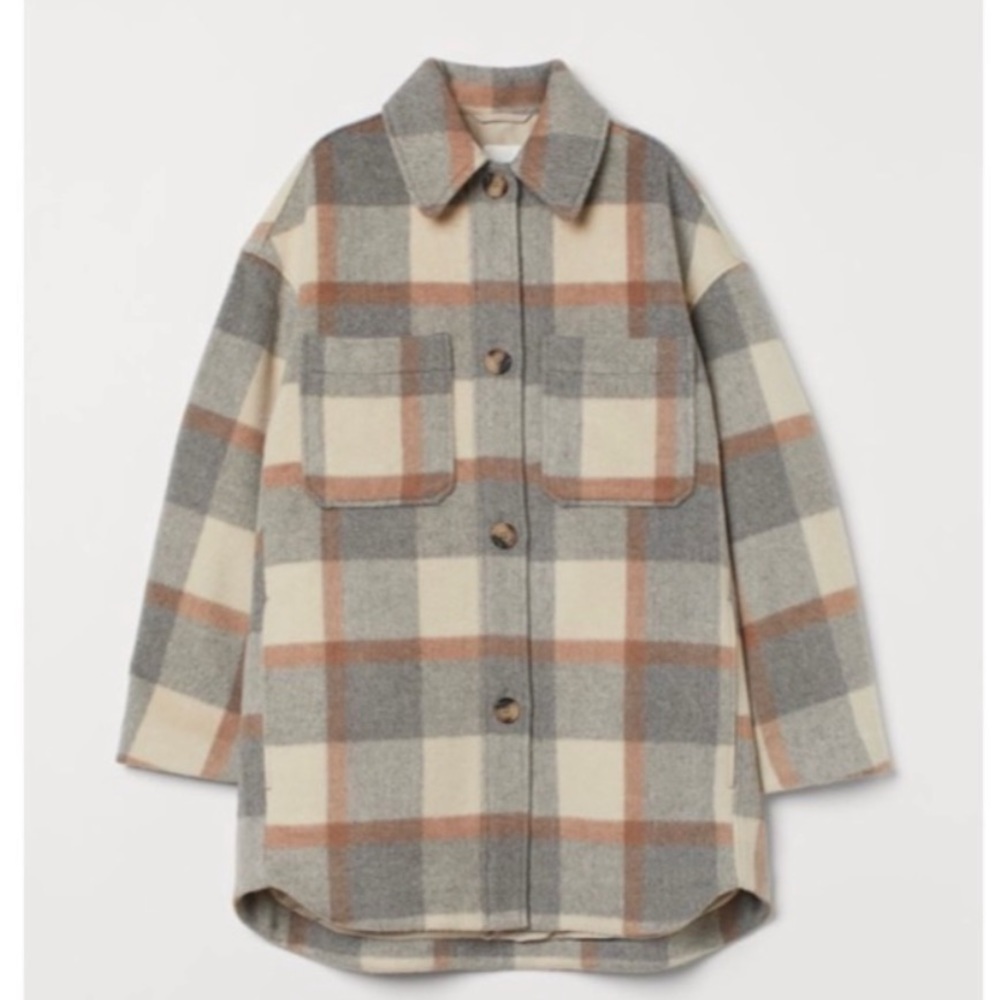 H&M Oversized Plaid Jacket